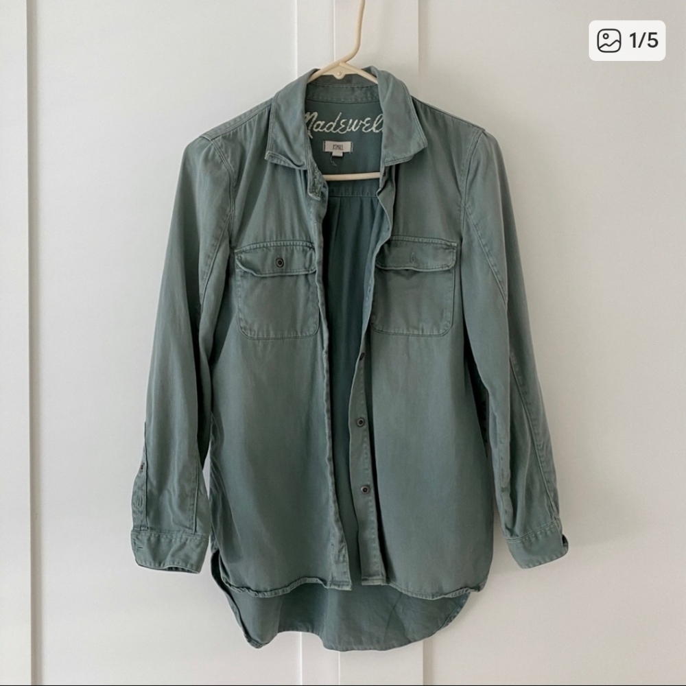 Madewell Olive Green Utility Shirt Medium